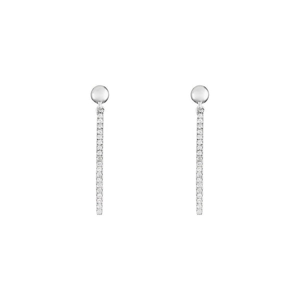 Boucles D'Oreilles "Pendants Velours" Diamants 0,20/38 - Or Blanc 375/1000
