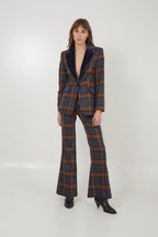 Pantalon Eighties Écosse Bleu