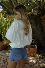 Blouse Brodée Naya - Blanche