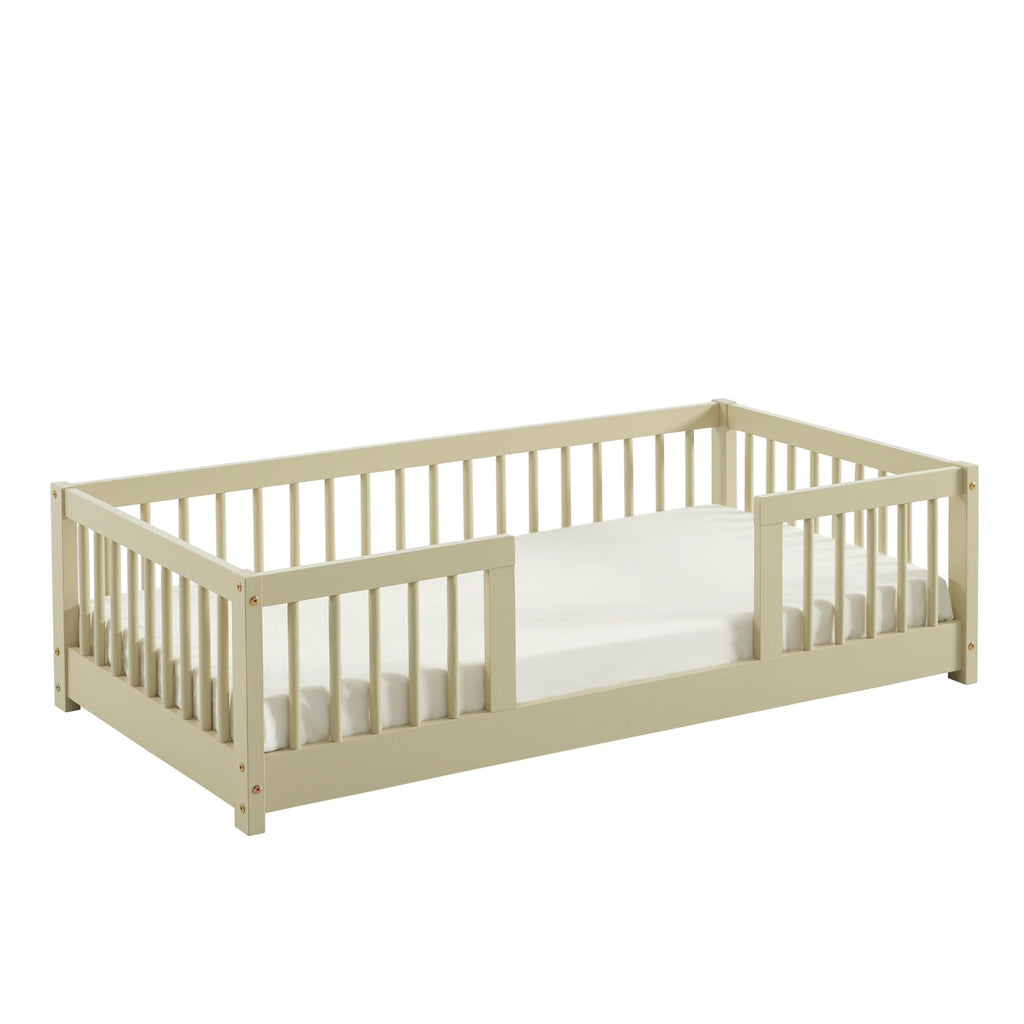 Eden - Lit Enfant Avec Barrières - Pin Massif Beige