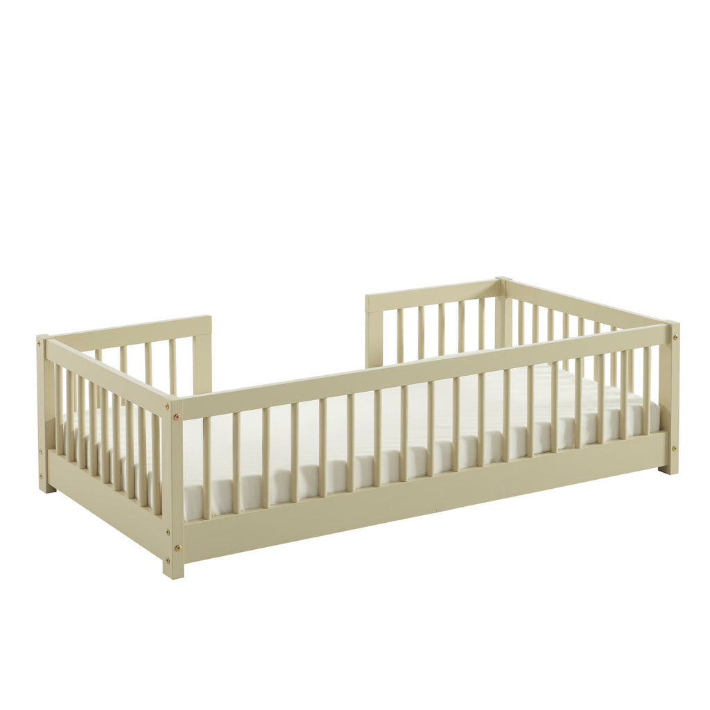 Eden - Lit Enfant Avec Barrières - Pin Massif Beige