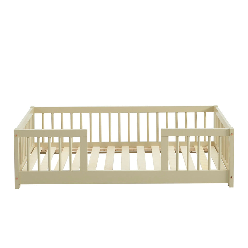 Eden - Lit Enfant Avec Barrières - Pin Massif Beige
