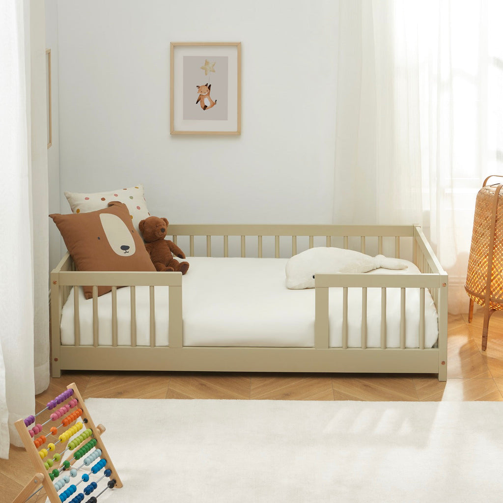 Eden - Lit Enfant Avec Barrières - Pin Massif Beige