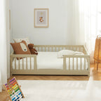 Eden - Lit Enfant Avec Barrières - Pin Massif Beige