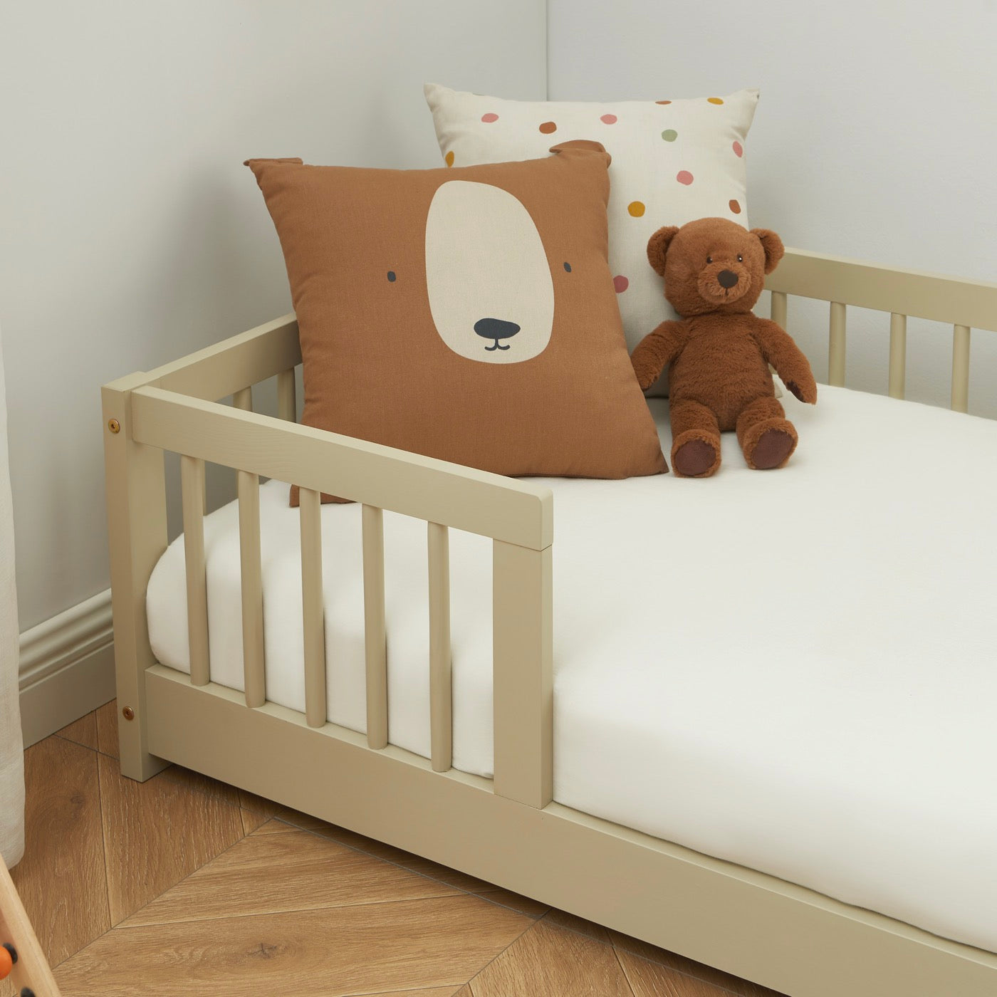 Eden - Lit Enfant Avec Barrières - Pin Massif Beige