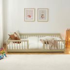Eden - Lit Enfant Avec Barrières - Pin Massif Beige