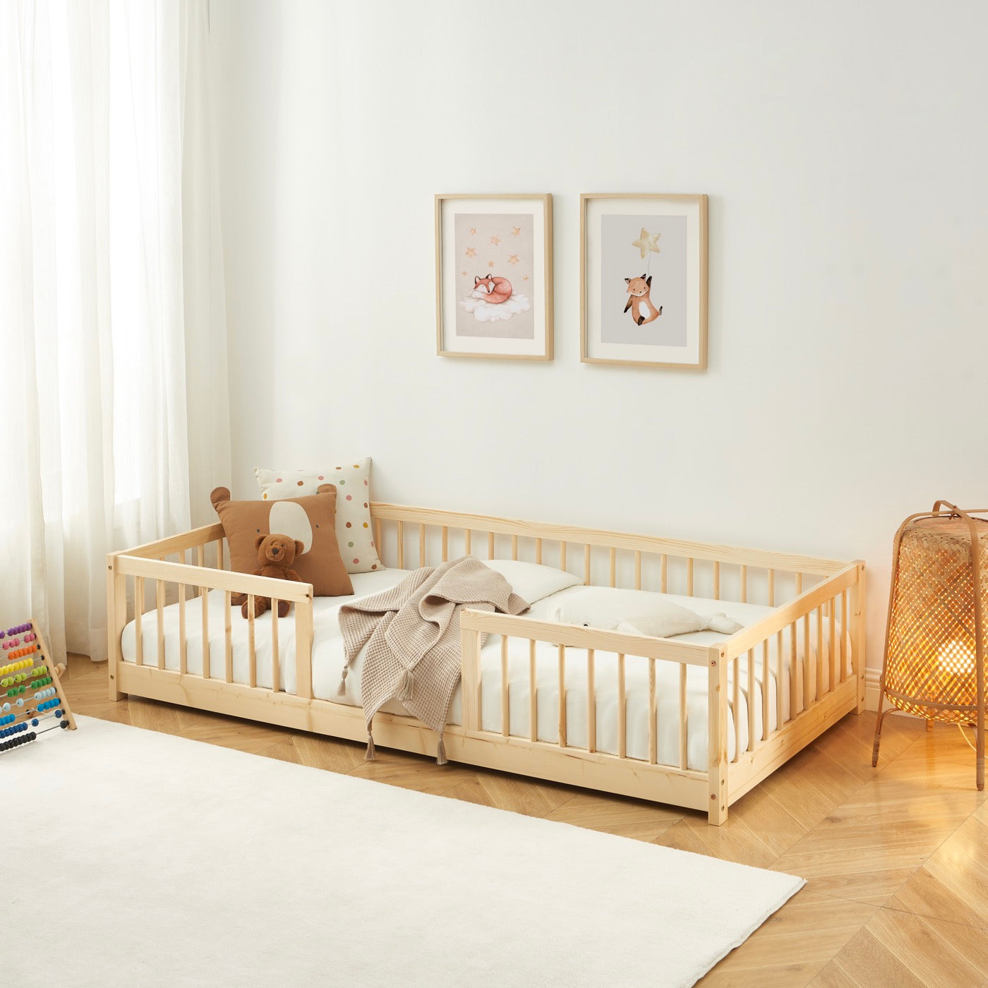 Eden - Lit Enfant Avec Barrières - Pin Massif