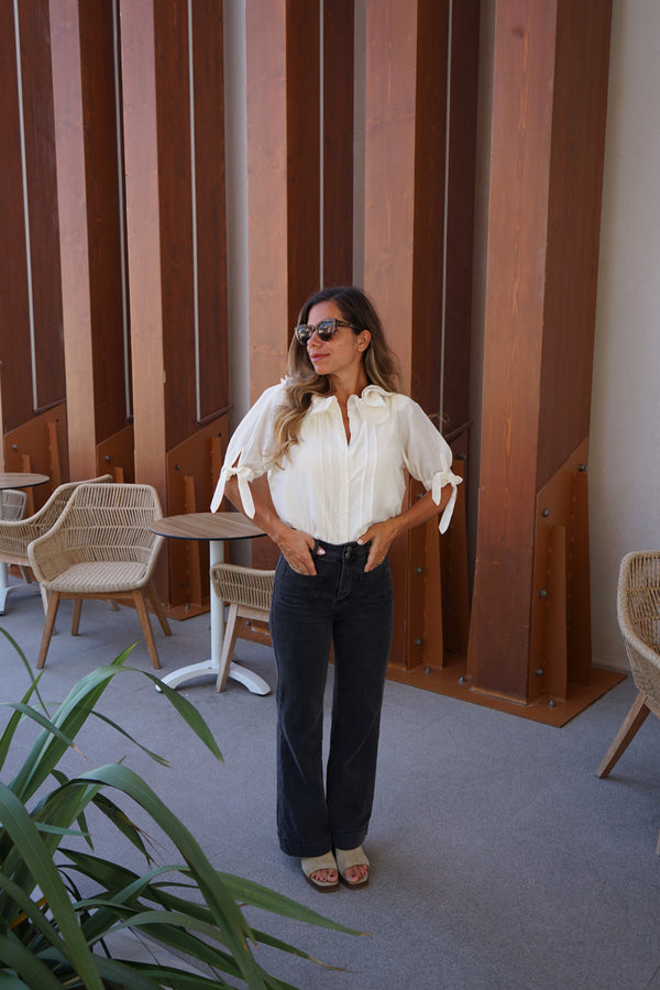 Mini Blouse Brune Beige