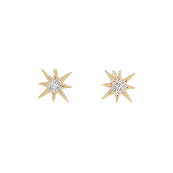 Boucles D'Oreilles "Mon Étoile" - Or Jaune 375/1000 Et Zirconium