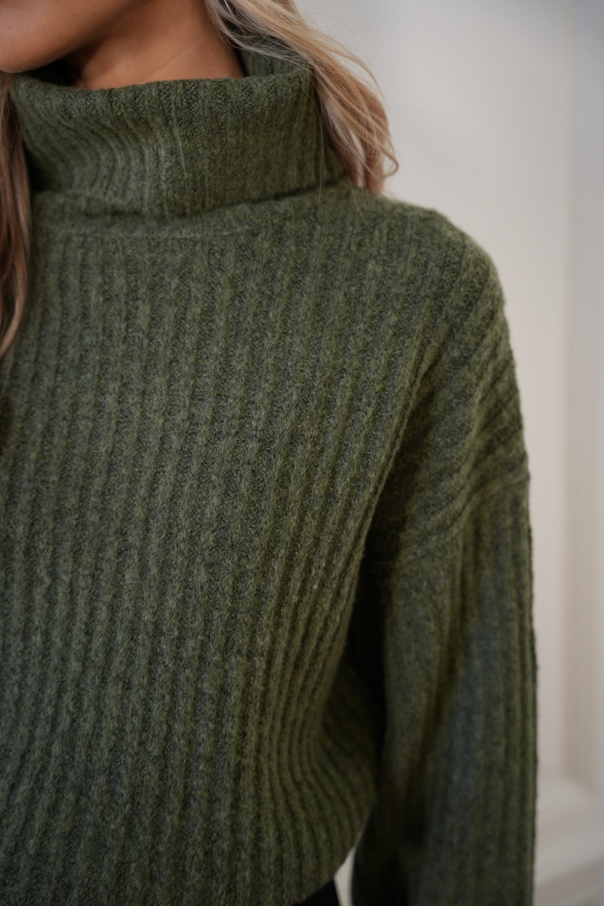 Pull Col Roulé Jules - Kaki
