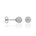Boucle D'Oreilles "Puce De Crystal" Or Blanc 375/1000 Et Zirconium