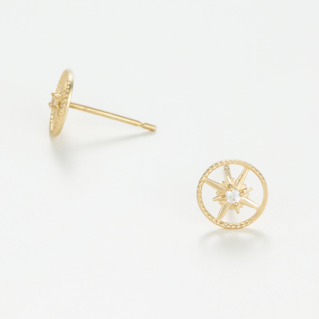 Boucle D'Oreilles "Découverte" - Or Jaune 375/1000 Et Zirconium