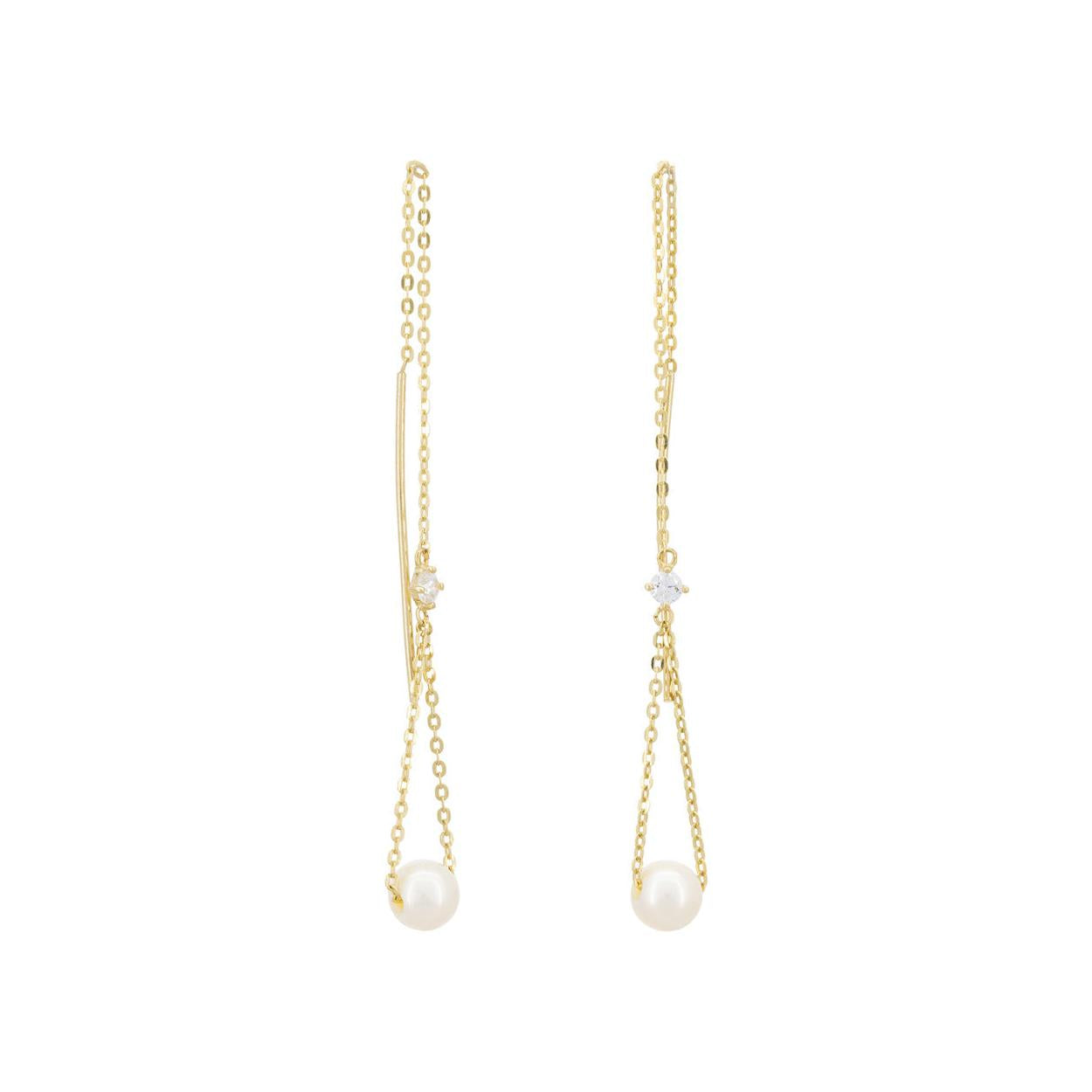 Boucle D'Oreilles "Apollo Pearl"Or Jaune 375/1000 Et Zirconium