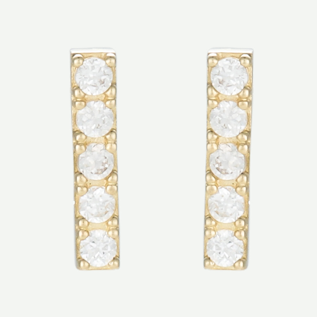 Boucle D'Oreilles "Arianne"Or Jaune 375/1000 Et Zirconium