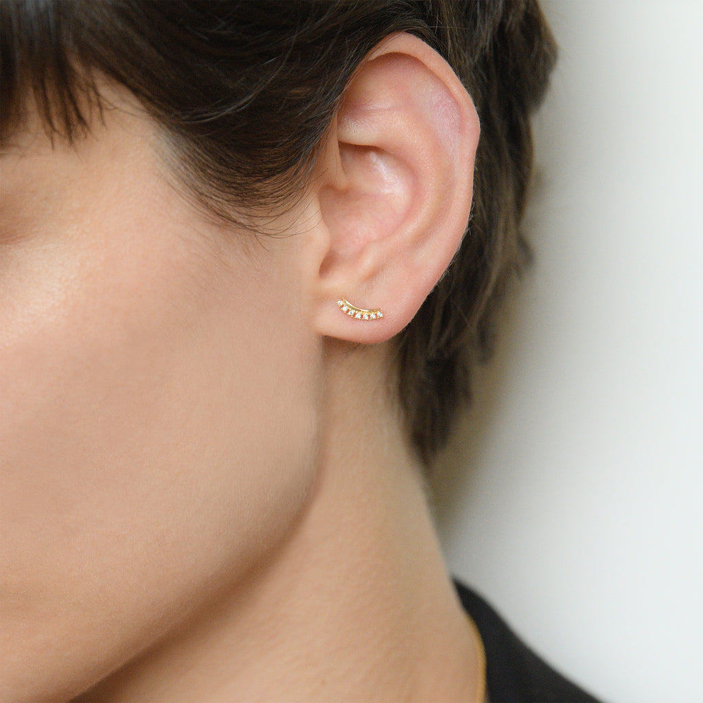 Boucle D'Oreilles "Rox" - Or Jaune 375/1000 Et Zirconium