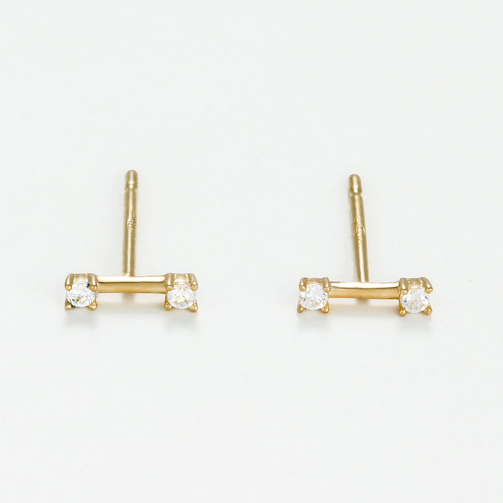 Boucle D'Oreilles "Brigitte" - Or Jaune 375/1000 Et Zirconium