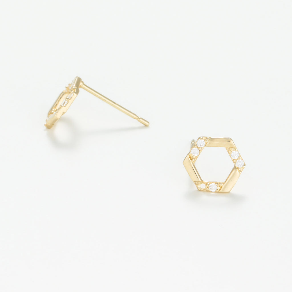 Boucle D'Oreilles "Ismene" - Or Jaune 375/1000 Et Zirconium