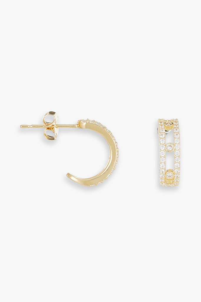 Boucle D'Oreilles "Olga" - Or Jaune 375/1000 Et Zirconium