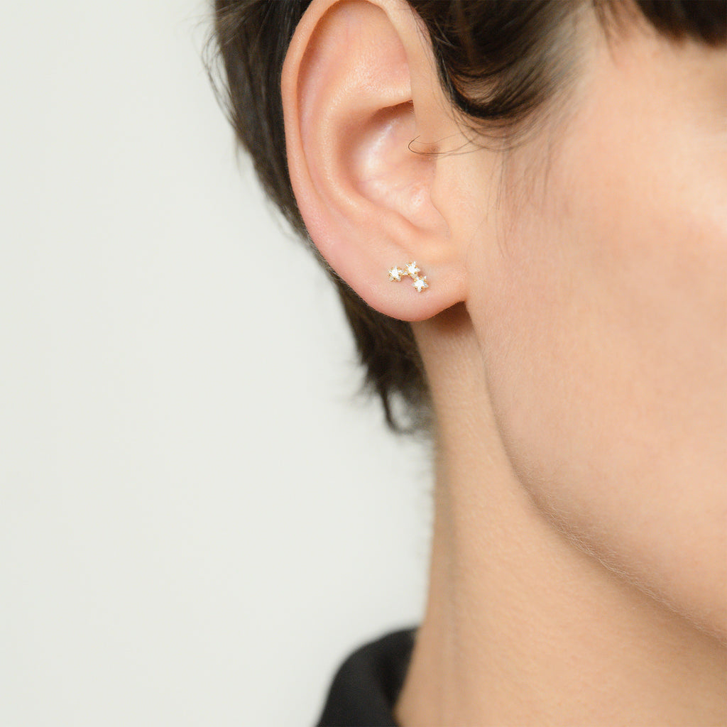 Boucle D'Oreilles "Abby" - Or Jaune 375/1000 Et Zirconium