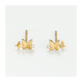 Boucle D'Oreilles  "Papillons Entrelacé" Or Jaune  375/1000 Et Zirconium