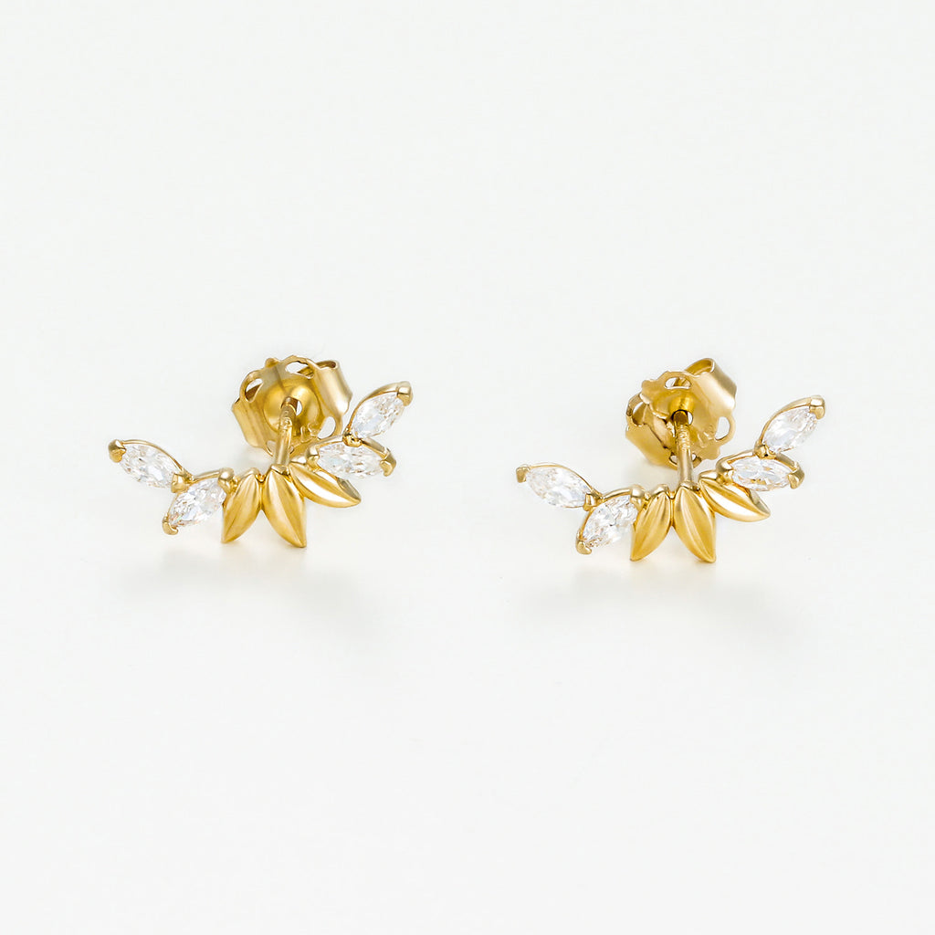 Boucle D'Oreilles "Harmonie" - Or Jaune 375/1000 Et Zirconium
