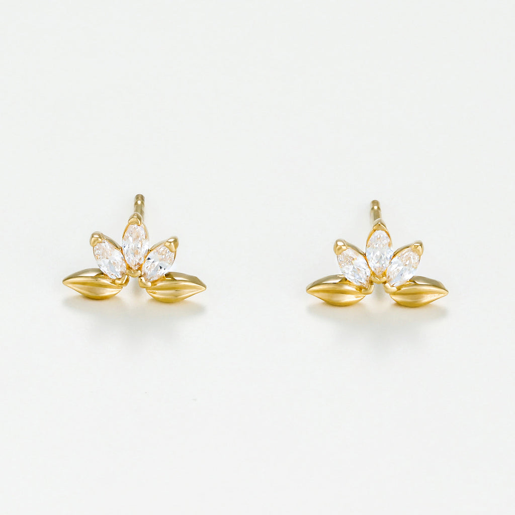 Boucle D'Oreilles "Clarisse" - Or Jaune 375/1000 Et Zirconium