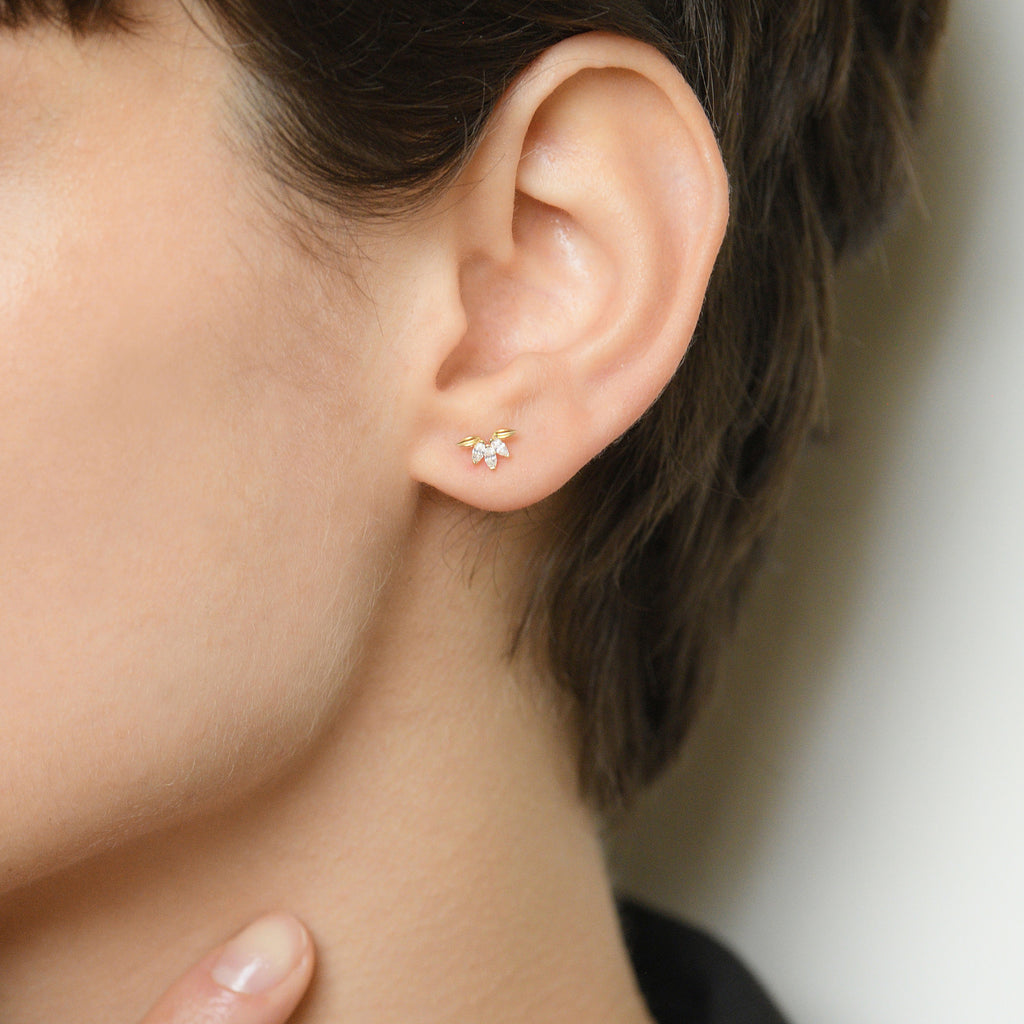 Boucle D'Oreilles "Clarisse" - Or Jaune 375/1000 Et Zirconium