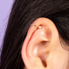 Boucle D'Oreille De Cartilage Unitaire "Lya" - Or Jaune 375/1000