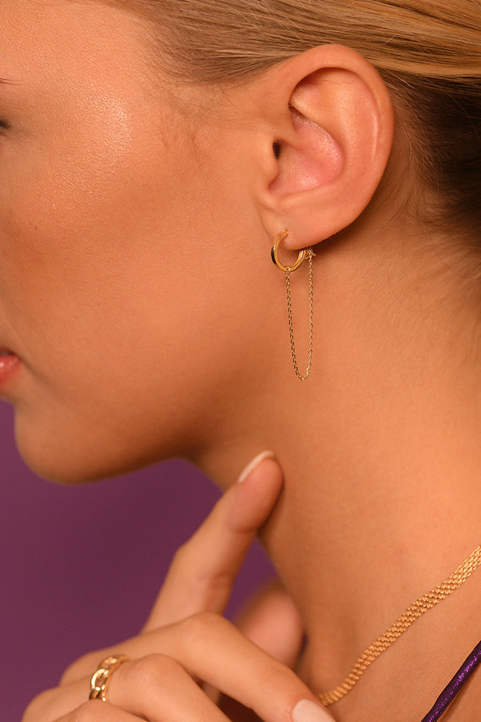Boucle D'Oreille Unitaire "Pampa"Or Jaune 375/1000