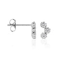 Boucles D'Oreilles "Zirconias" - Or Blanc 375/1000 Et Zirconium