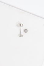 Boucles D'Oreilles "Grands Ronds 4Mm" - Or Blanc 375/1000 Et Zirconium