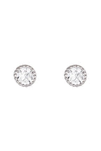Boucles D'Oreilles "Grands Ronds 4Mm" - Or Blanc 375/1000 Et Zirconium