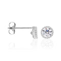 Boucles D'Oreilles "Grands Ronds 4Mm" - Or Blanc 375/1000 Et Zirconium