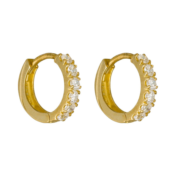 Boucles D'Oreilles "Quality" Or Jaune 375/1000 Et Zirconium