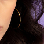 Boucle D'Oreilles "Créoles Elégance" - 50 Mm Or Jaune 375/1000