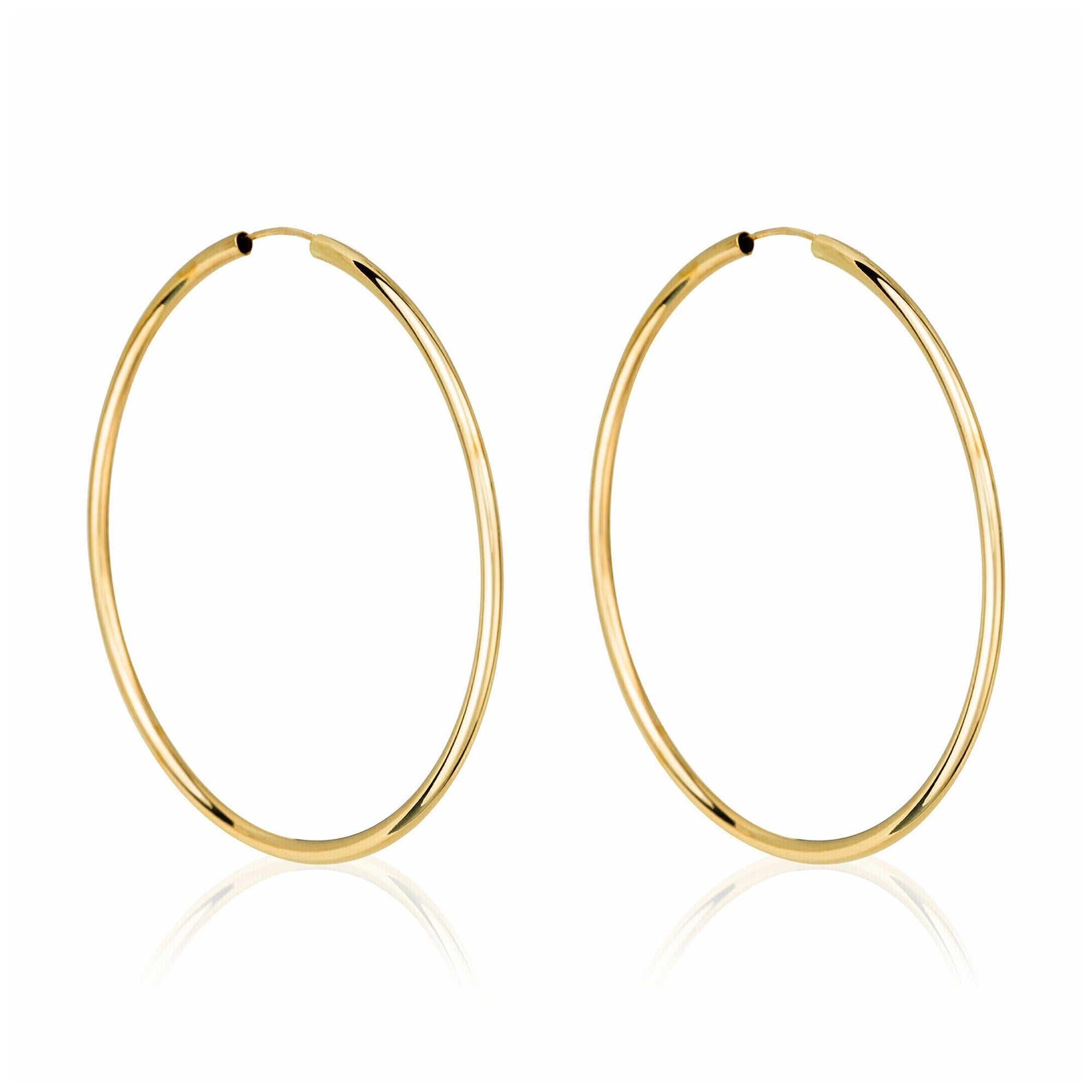 Boucle D'Oreilles "Créoles Elégance" 50 Mm - Or Jaune 375/1000