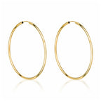 Boucle D'Oreilles "Créoles Elégance" - 50 Mm Or Jaune 375/1000
