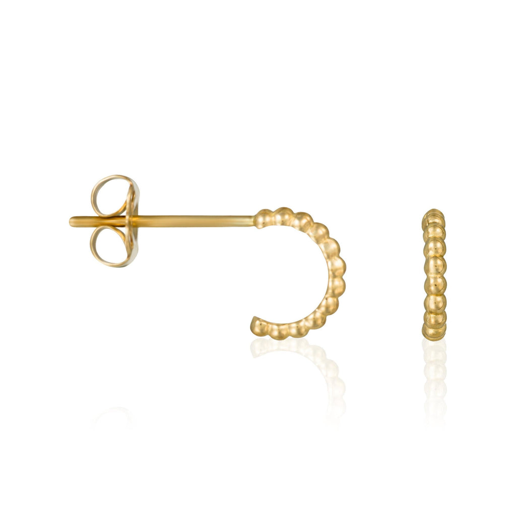 Boucles D'Oreilles "Demi Cercle" Or Jaune 375/1000