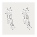 Boucle D'Oreilles "Trio De Pierre" Or Blanc 375/1000