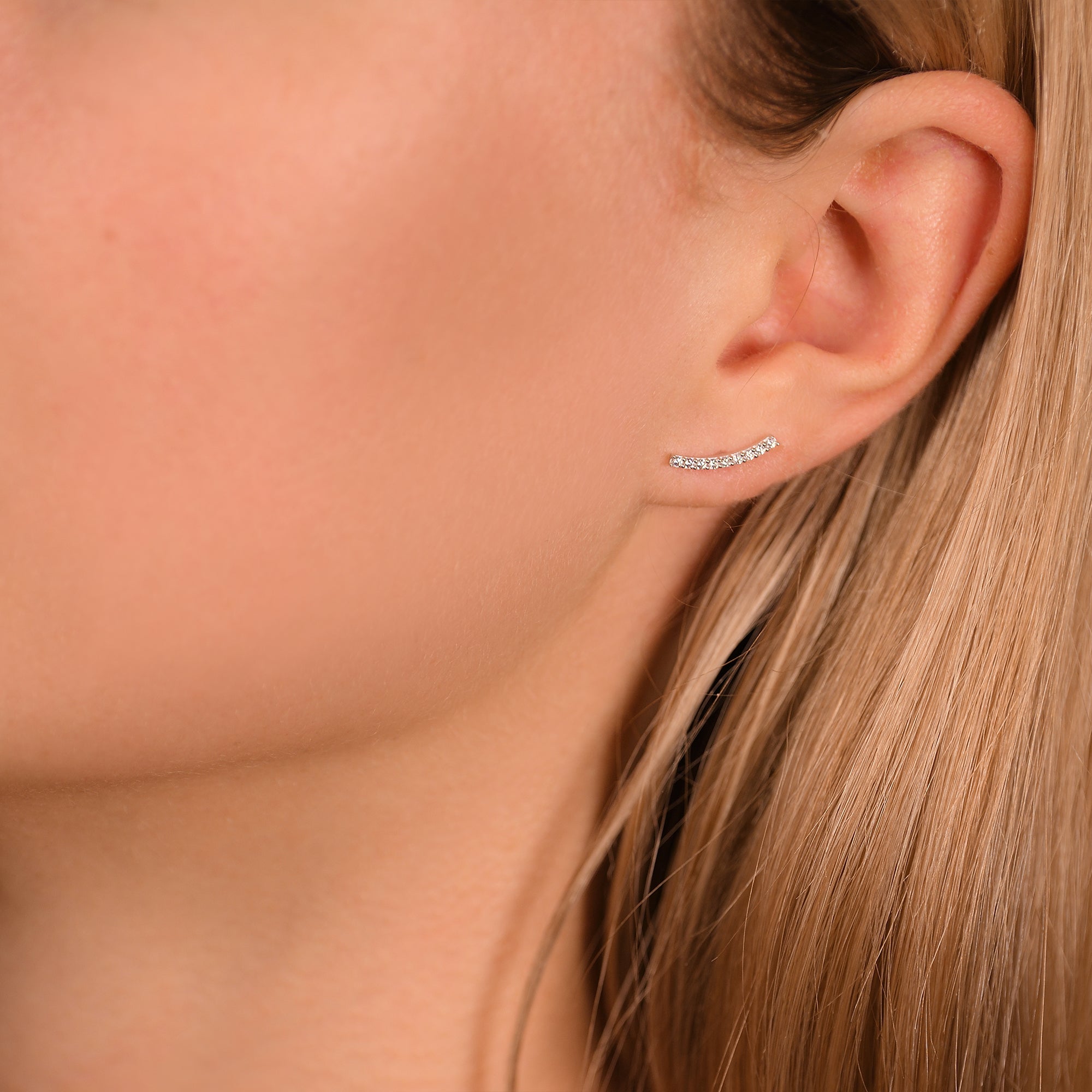 Boucles D'Oreilles "Merveilles Grimpantes" Or Blanc 375/1000