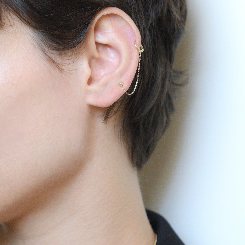 Boucle D'Oreille Unitaire "Clou" - 375/1000