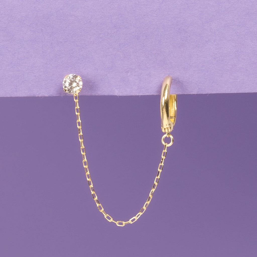 Boucle D'Oreille Unitaire "Emie" - Or Jaune 375/1000