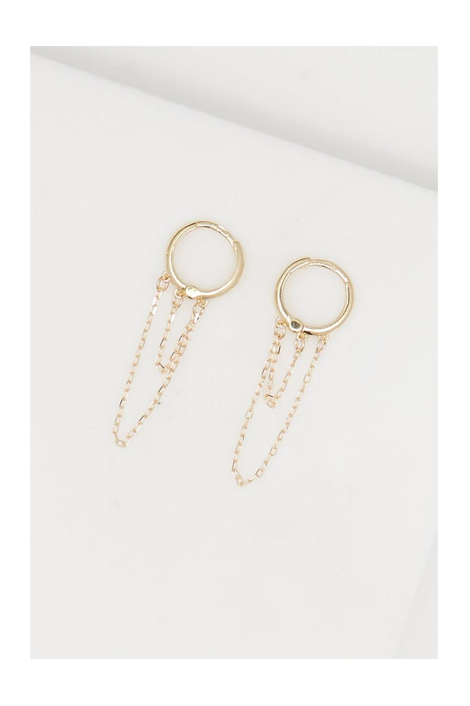 Boucle D'Oreille 9Mm "Double Chaine" 375/1000