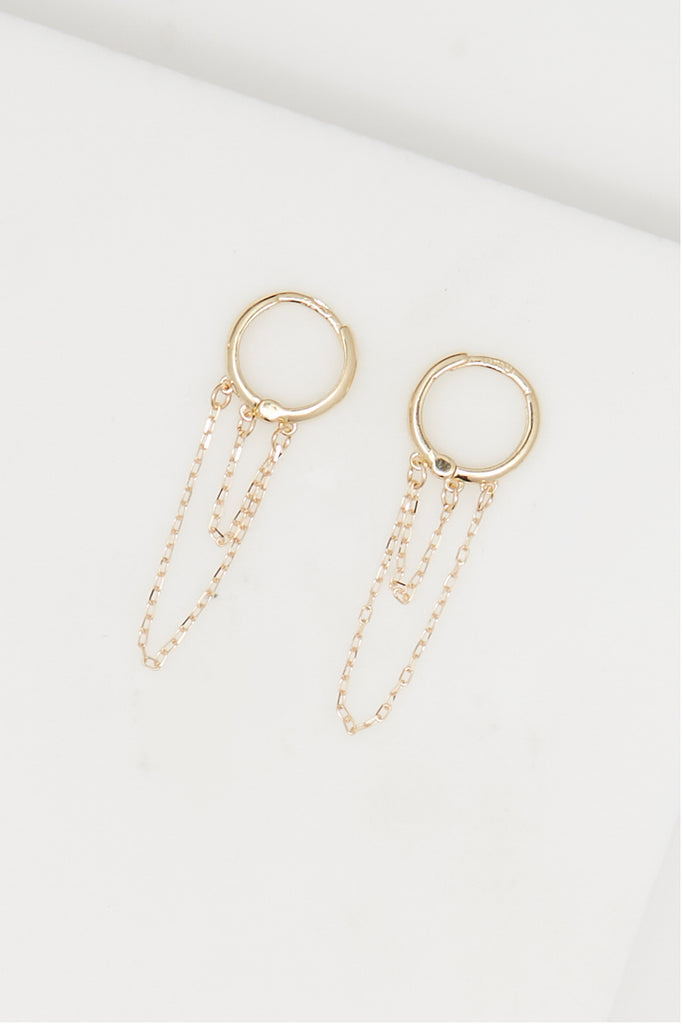 Boucle D'Oreille 9Mm "Double Chaine" - 375/1000