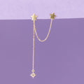 Bijou D'Oreille Unitaire "Double Étoile" - Or Jaune 375/1000