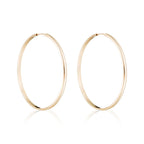 Boucles D'Oreilles "Créoles Dorées" - 50 Mm Or Jaune 375/1000