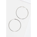 Boucles D'Oreilles "Créoles Lisses" 30 Mm Or Blanc 375/1000