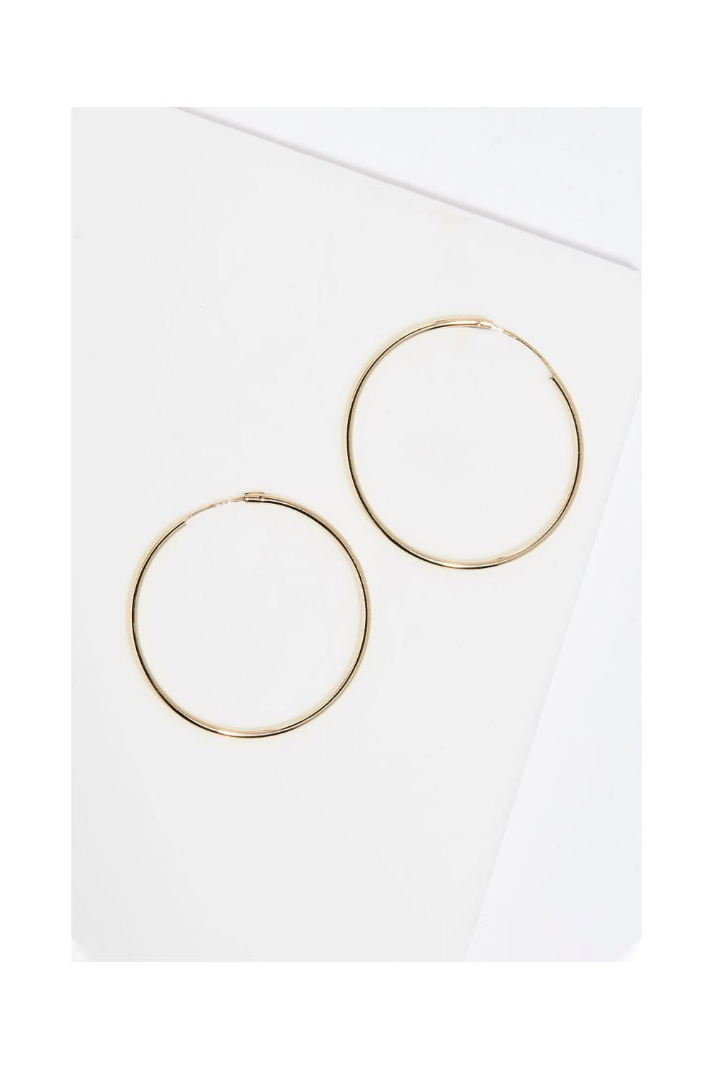 Boucles D'Oreilles "Créoles Lisses" 30 Mm Or Jaune 375/1000