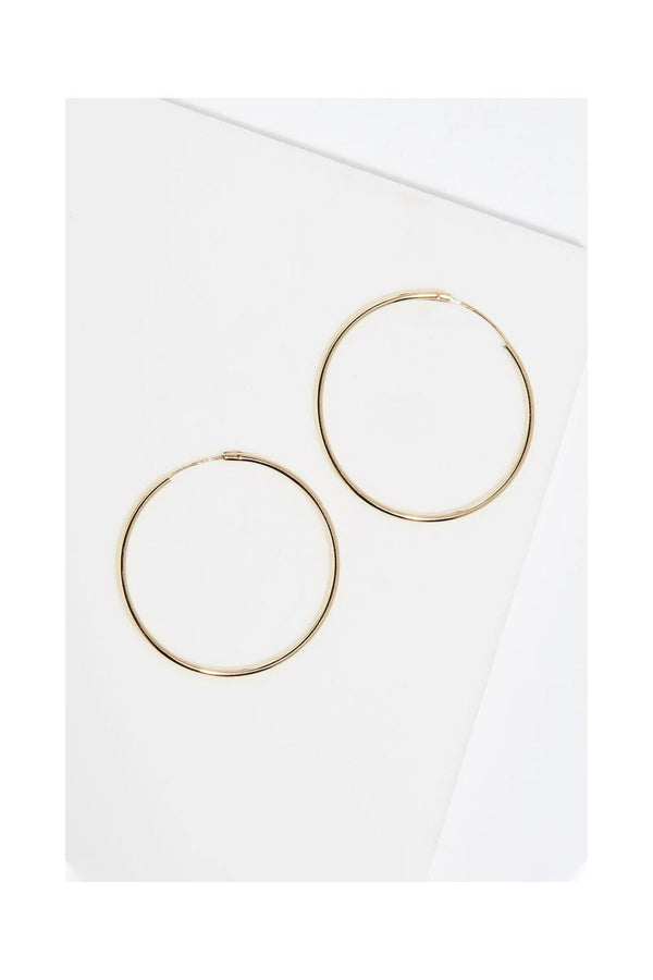 Boucles D'Oreilles "Créoles Lisses" 30 Mm Or Jaune 375/1000