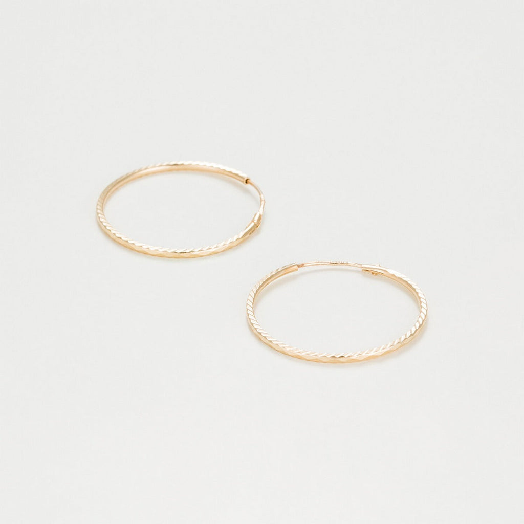 Boucles D'Oreilles "Créoles Twistées 20 Mm" Or Jaune 375/1000